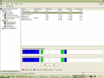 fig 6 defragmentation in progress