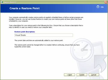 fig 2 create a restore point